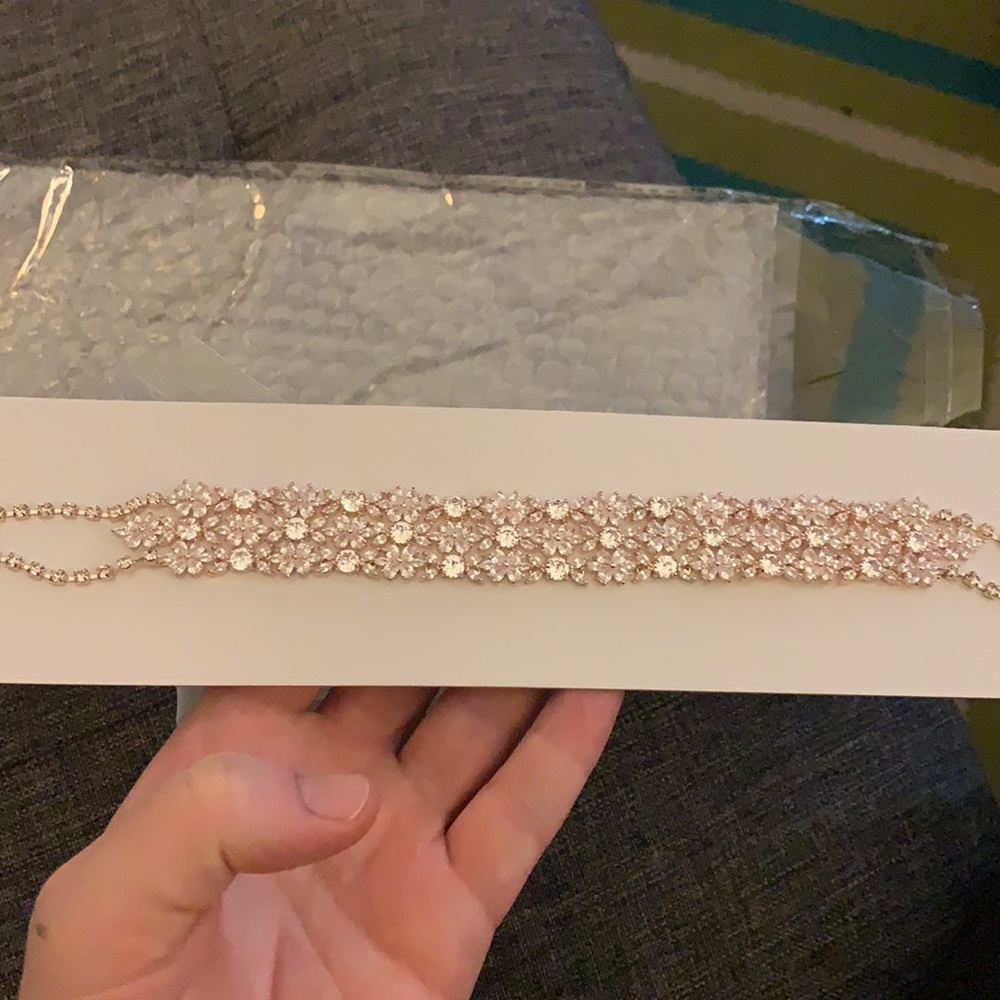 Floral crystal wedding dress bridesmaid  belt
